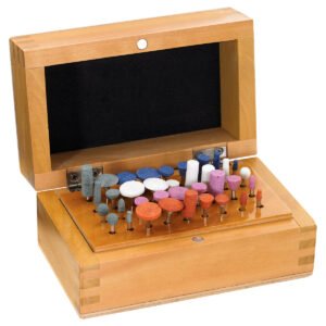 Abrasive Polishing Points in a Wooden Box (36)